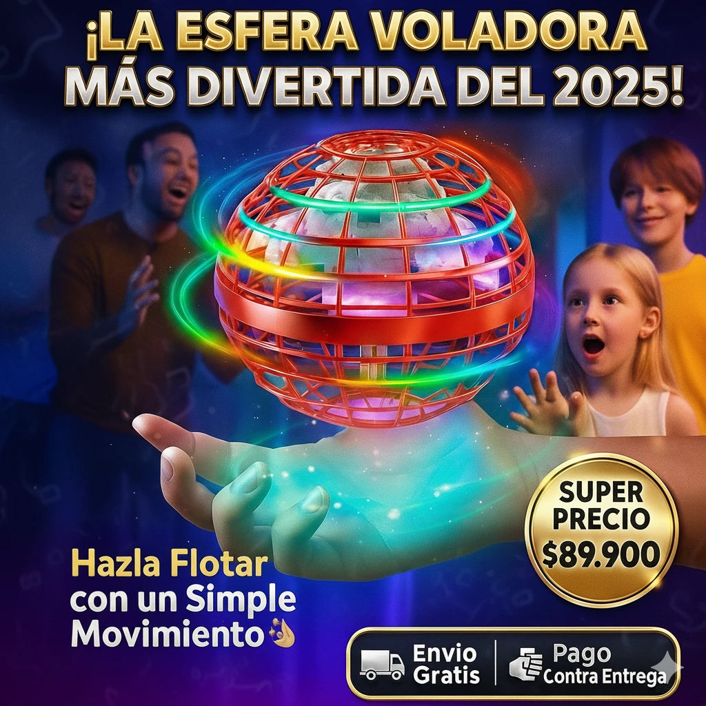 Pelota Voladora GyroSphere™ – Diversión que Flota y Gira en el Aire 🪩✨