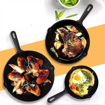 Juego de Sartenes de Hierro Fundido Pre-sazonadas: Cocina Saludable y Sabrosa Todos los Días