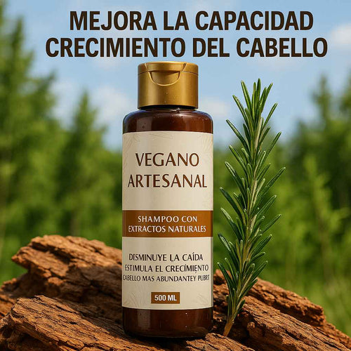 Shampoo Artesanal de Romero - Nutritivo y Regenerador para Cabello Grueso y Voluminoso (500 ml)
