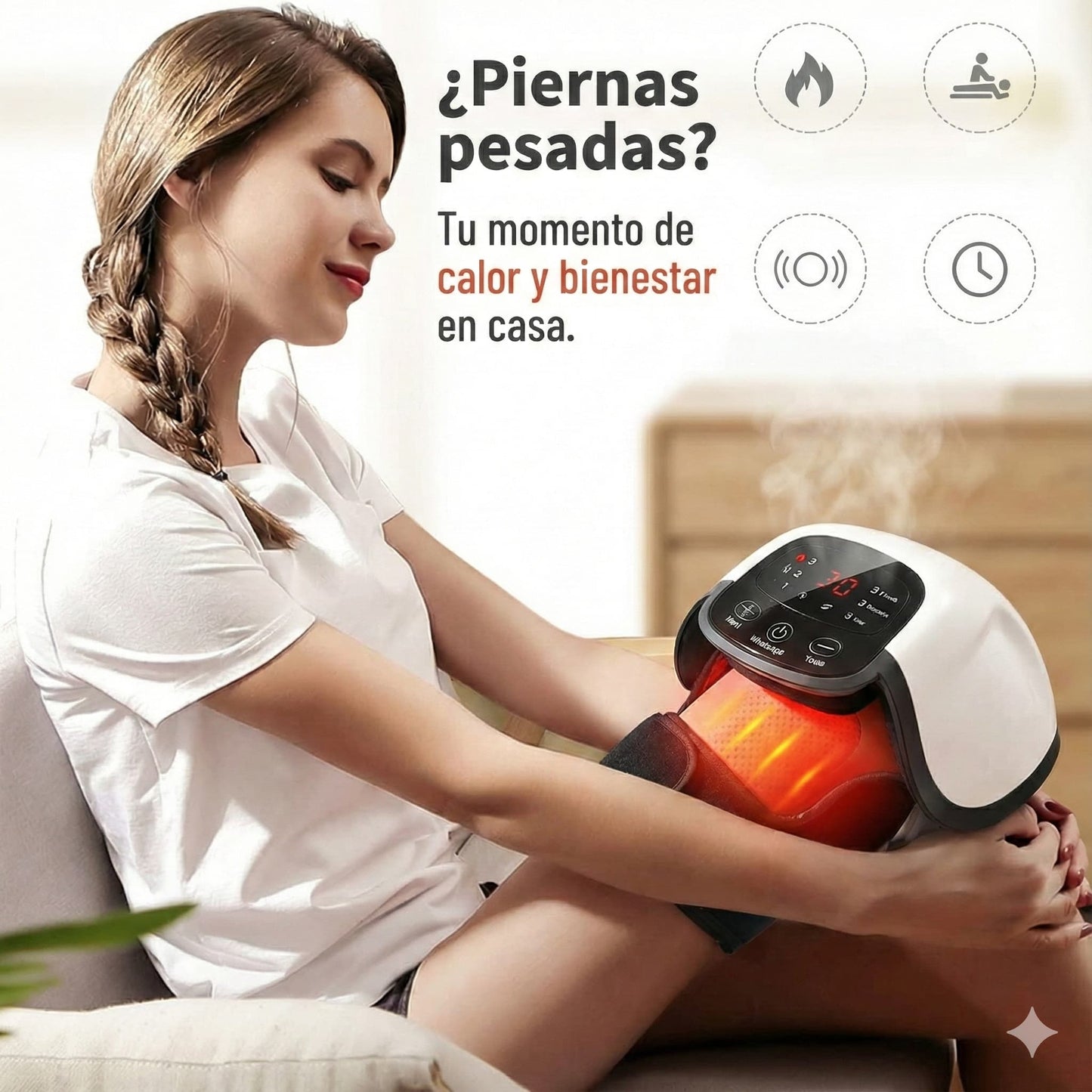 Rodicure™ | Dispositivo de Calor y Vibración para Bienestar de Piernas