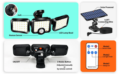 Luz Solar LED Inteligente con Sensor de Movimiento – Seguridad y Eficiencia para tu Hogar